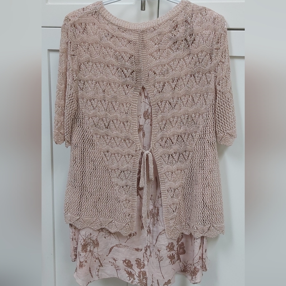 Breezy tank with crochet overlay top - Picture 5 of 7